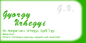 gyorgy urhegyi business card